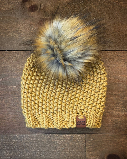 Fall/Winter Collection Mustard Toque with Pompom