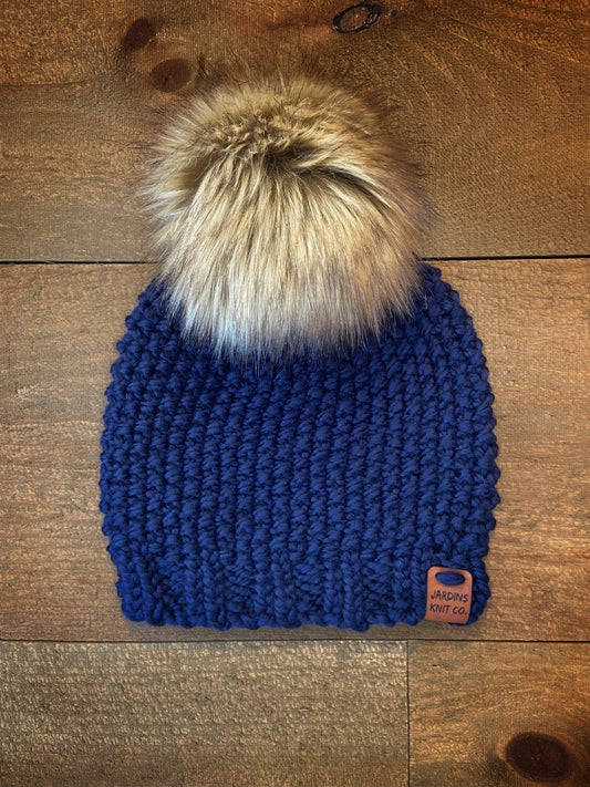 Fall/Winter Collection Navy Toque with Pompom