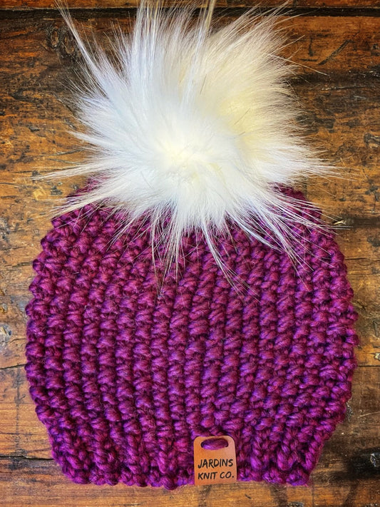 Fall/Winter Collection Magenta Toque with Pompom