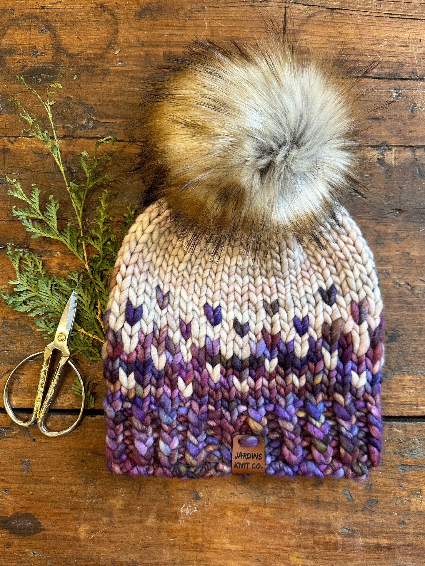 Purple Merino Tuque