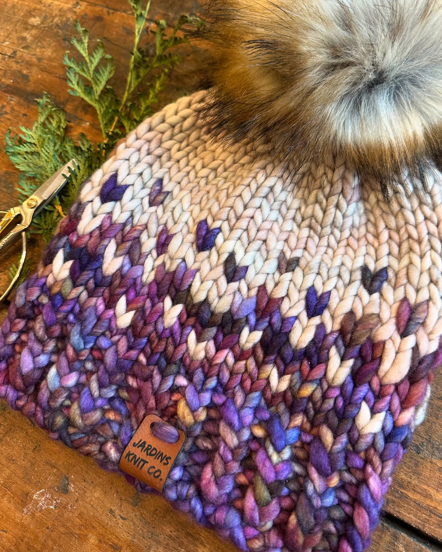 Purple Merino Tuque