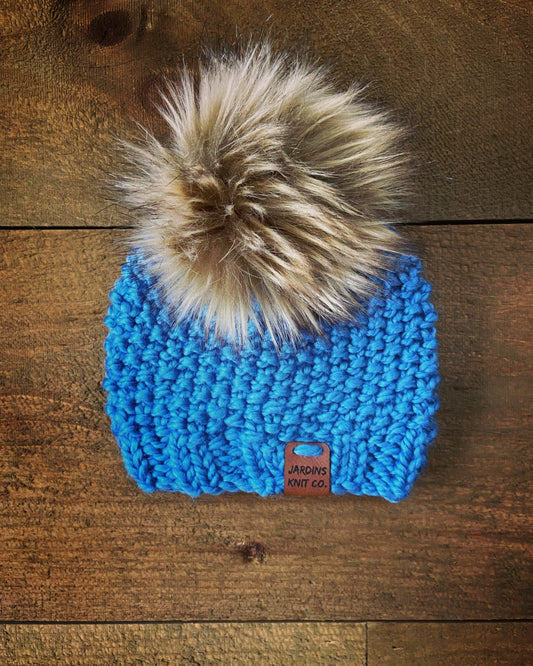 Fall/Winter Collection Ocean blue Toque with Pompom