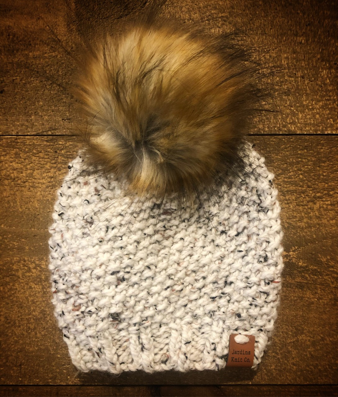 Fall/Winter Collection Beige speckled Toque with Pompom