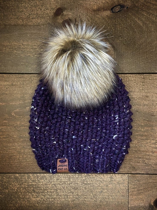 Fall/Winter Collection Purple Toque with Pompom