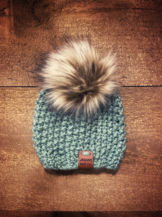 Fall/Winter Collection Sage Toque with Pompom