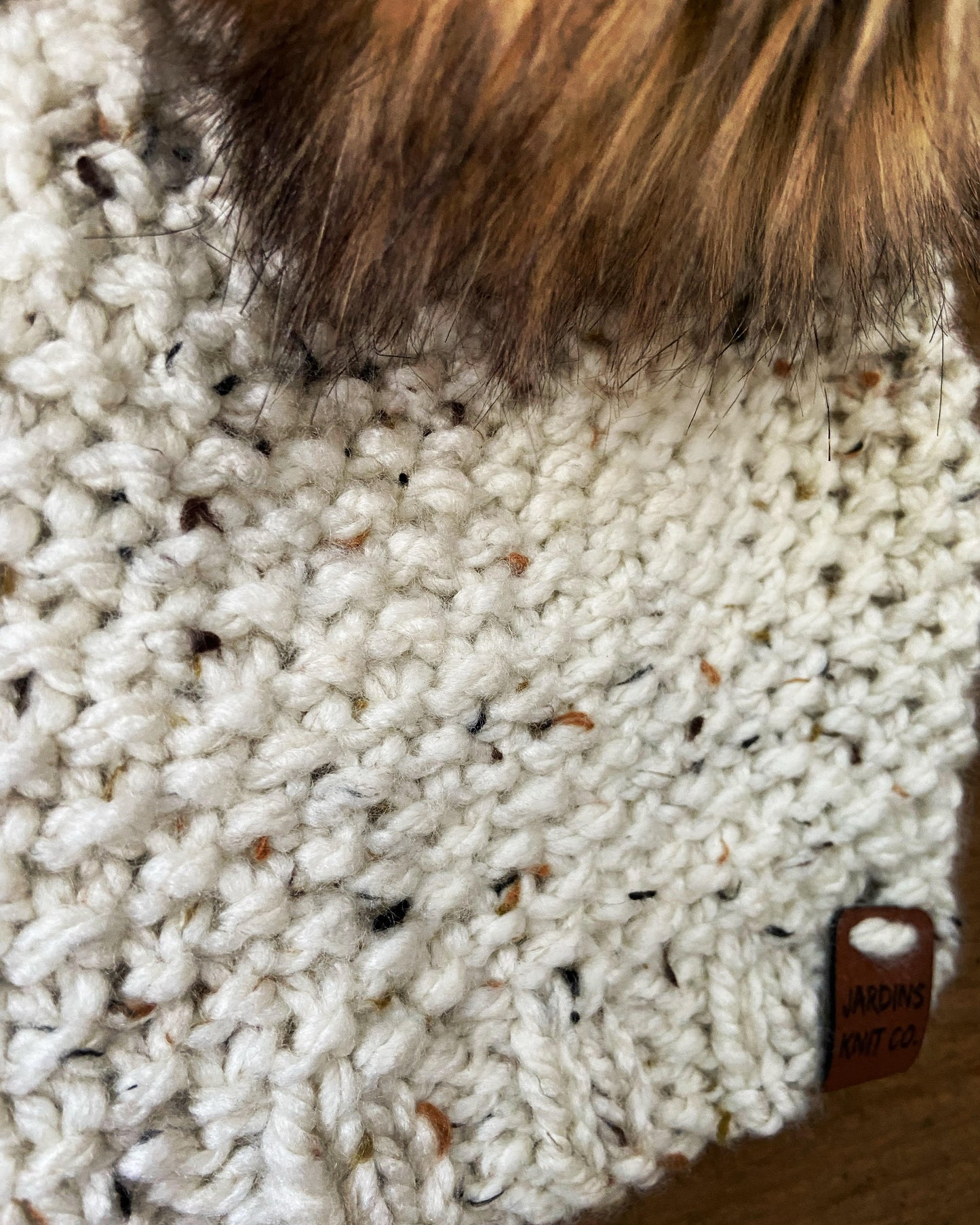 Fall/Winter Collection Beige speckled Toque with Pompom